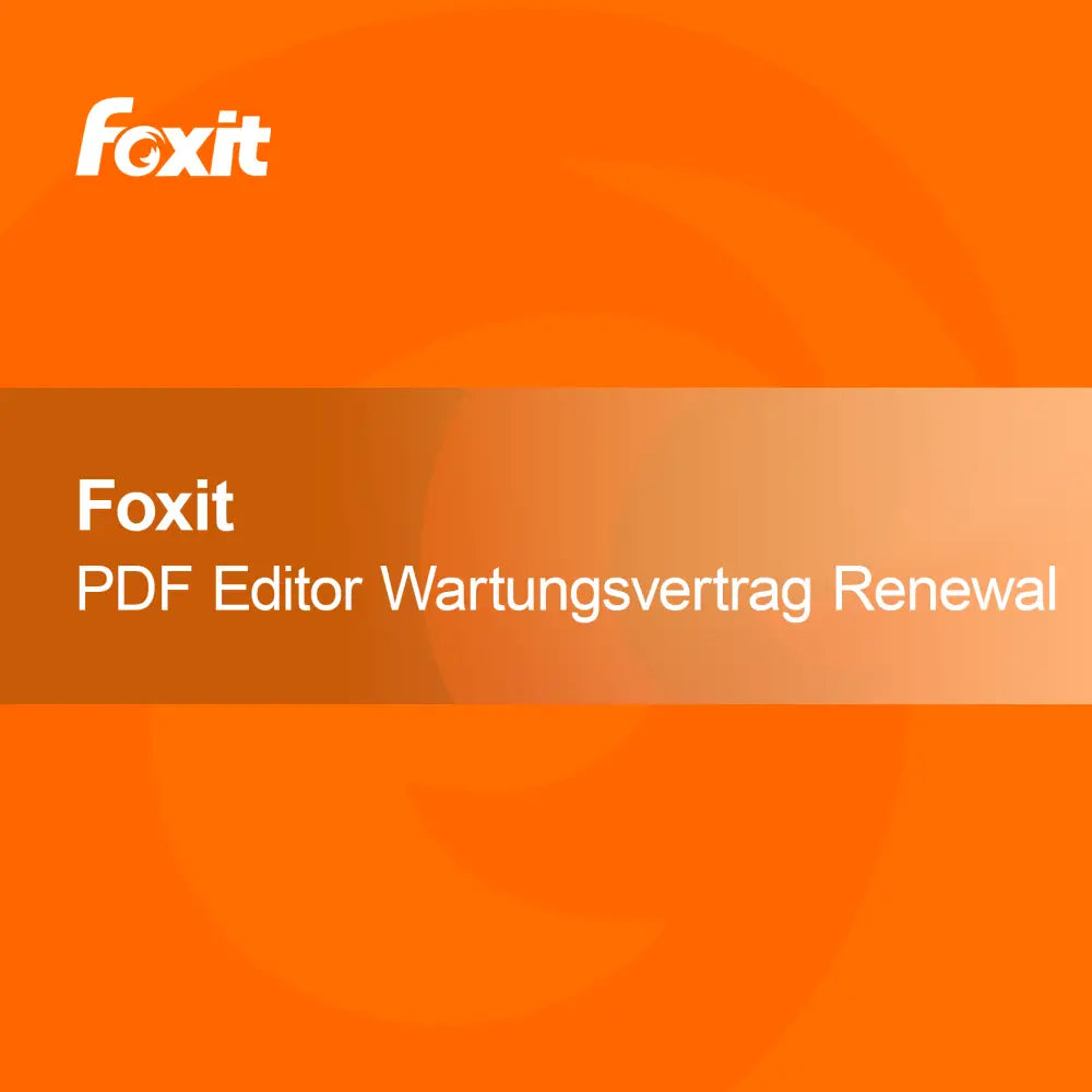 Rinnovo del contratto di manutenzione Foxit PDF Editor
